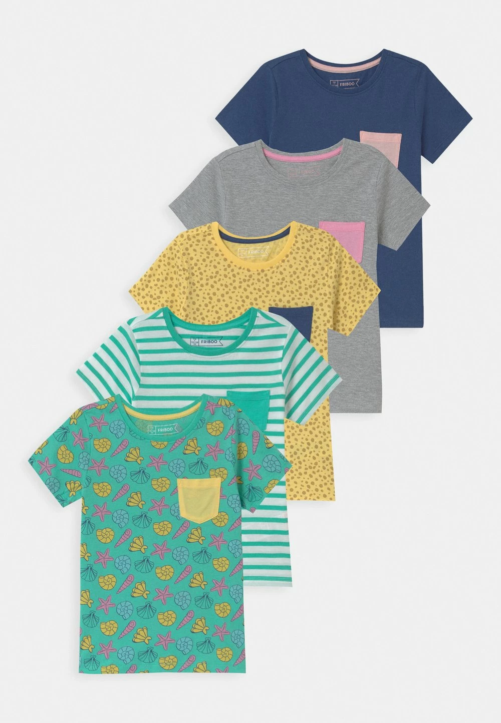 Grosses soldes 🛒 Prix Incroyables Friboo 5 PACK - T-shirt imprimé t-shirts col rond enfant 🌟